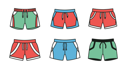 Running Shorts Line art vector minimal color concept