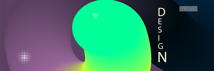 Colorful Abstract Design with Gradient Shapes and Text