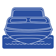 Yacht blue cutout frontview