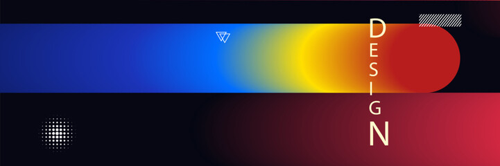 Colorful Gradient Background with Geometric Elements and Text Design
