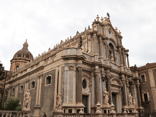 Fototapeta premium Cathedral of Santa Agata in the square Duomo in Catania, Sicily, Italy