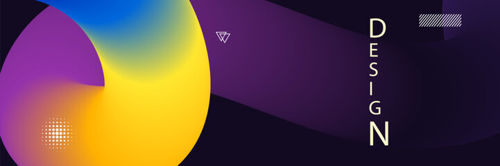 Colorful gradient design elements with geometric shapes