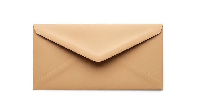 Simple beige envelope on white background