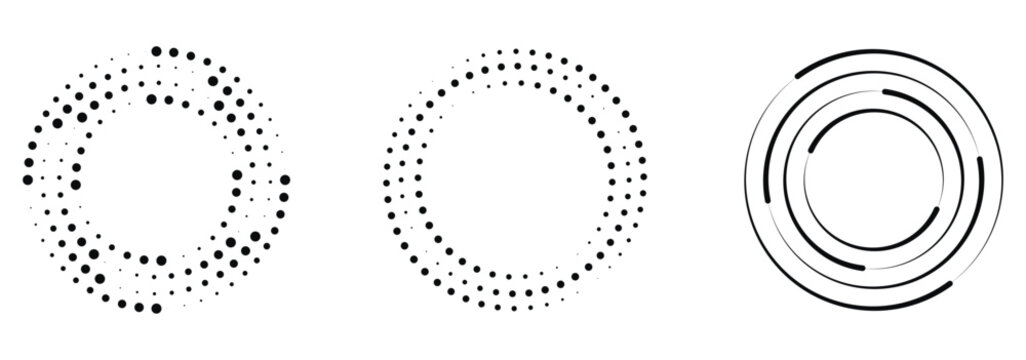Spiral dot icon vector. Swirling dotted circle illustration. Halftone circle icons elements . Spiral dot icon vector. 