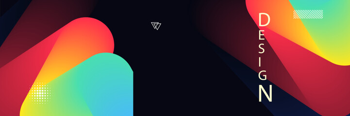 Modern abstract colorful design with gradient shapes and minimal elements