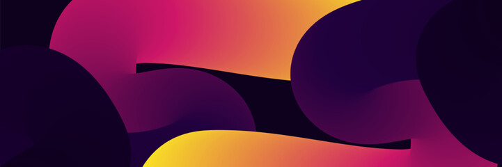 Vibrant abstract shapes in pink yellow and purple hues