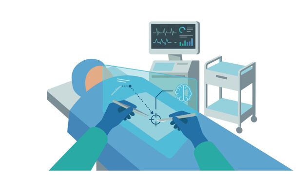 Surgeon performing operation in hospital theater.