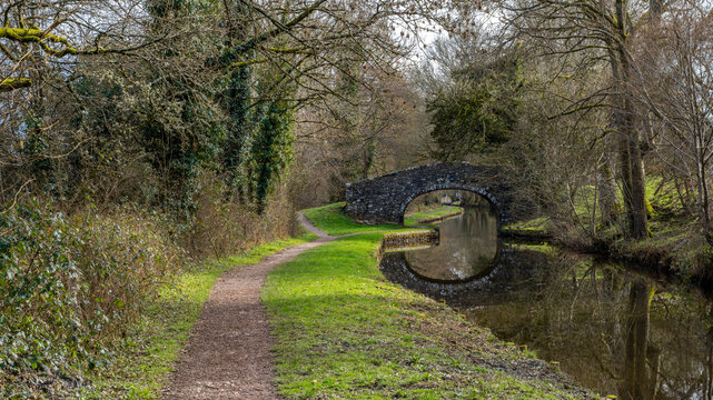 Bridge 151 or Penawr bridge across the Monmouthshire and Brecon Canal in the Brecon Beacons.