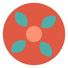 Circle with a flower in it