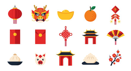 Chinese new year icon set