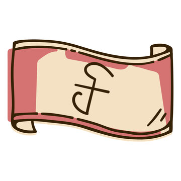 Riel currency bill color doodle