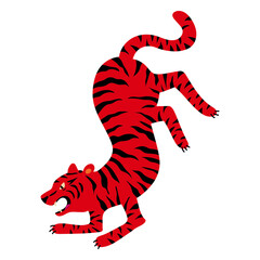 Red tiger flat fierce © Vexels