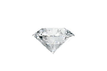 3D Render of a Brilliant Heart Shaped Diamond Isolated on Transparent Background