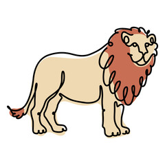 Lion continuous line color © Vexels
