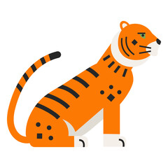 Tiger flat sitting © Vexels