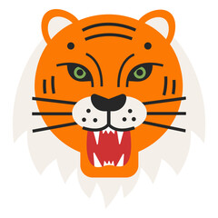 Tiger flat roaring © Vexels