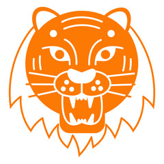 Tiger cut out roaring © Vexels