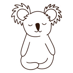 Yogui koala stroke lotus © Vexels