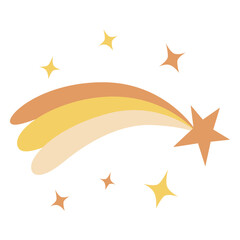 Fototapeta premium Shooting star with flat glitter