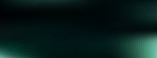 Obraz premium A dark, high-tech vector background features concentric, glowing green lines forming a fine, dynamic spiral pattern on a deep teal and black gradient.