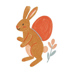 Obraz premium PNG Cute bunny with Easter egg