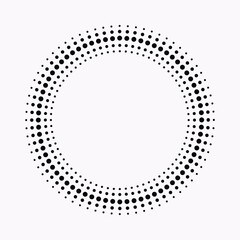Abstract Dotted halftone Circle Design Element on White Background