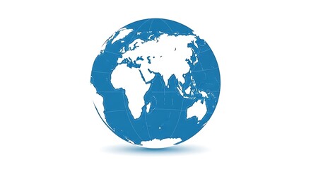 Obraz premium Blue Globe Icon Representing Global Connectivity.