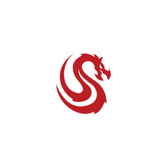 Obraz premium Red Dragon Logo A Symbol of Power and Strength.