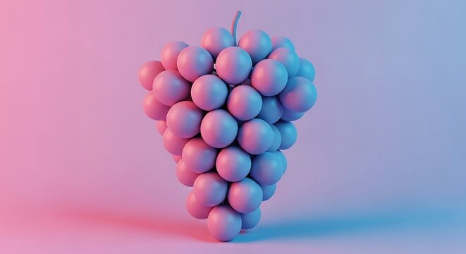 Bunch of grapes in pastel colors.