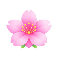 Naklejka premium PNG Elegant pink cherry blossom illustration.