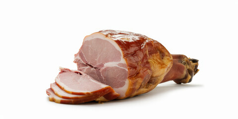 Glazed ham with slices cut sliced ham meat pork