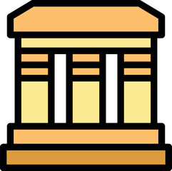 Obraz premium Simple yet elegant illustration of a greek temple, symbolizing ancient history, rich culture, and classical architecture