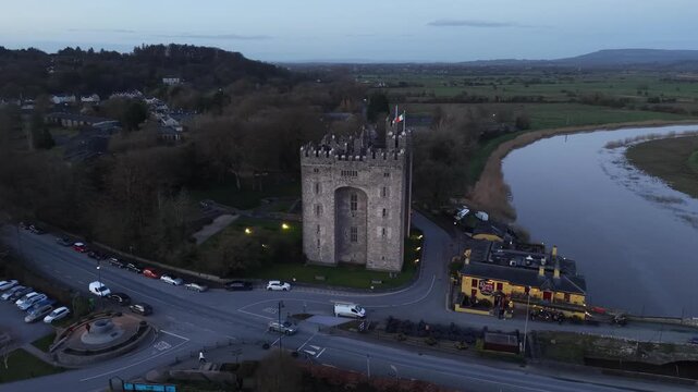 Bunratty Castle Ireland Aerial Sunset Cinematic Drone Shot 4K 60fps