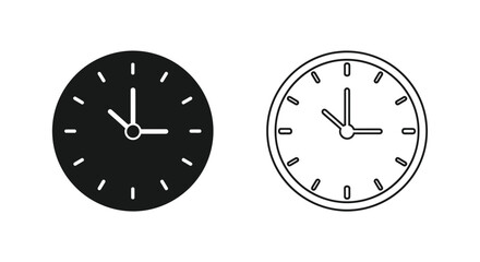 Minimalist analog clock designs Vector