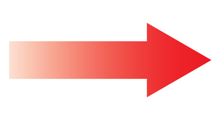 Fading red arrow pointing right, transitioning from light to dark, signifying gradual progress, growth, or movement on a white background. © Tajul Islam