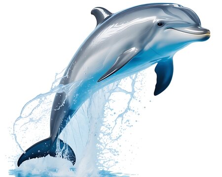 Leaping dolphin in mid-air
