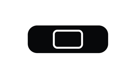 A simple black adhesive bandage with a white rectangular pad © msunny93