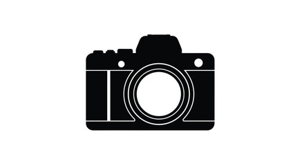 Simple black silhouette of a classic single lens reflex camera
