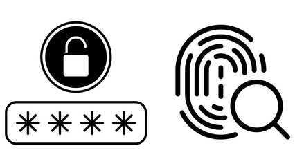 Security Icons Set isolated on a transparent background