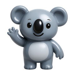 Naklejka premium PNG Cute cartoon koala waving hello.