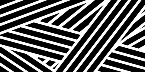 Fototapeta premium abstract simple geometric black white irregular line pattern can be used background.