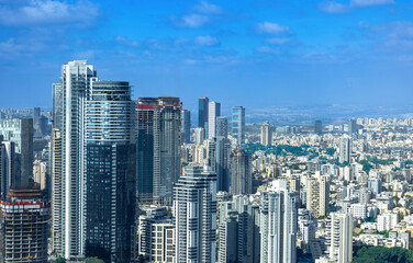 Fototapeta premium Israel, Tel Aviv financial business district skyline with shopping malls and high tech offices