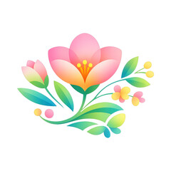 Naklejka premium PNG Vibrant floral illustration design