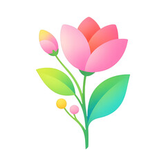 Naklejka premium PNG Colorful floral design illustration