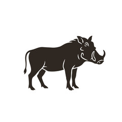 Fototapeta premium Detailed African Warthog Silhouette Vector Illustration - Wild Boar Safari Animal Graphic
