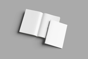 Open Magazine Mockup with Blank Pages for Branding Presentation