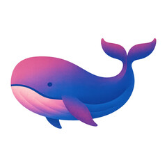 PNG Colorful gradient whale illustration.