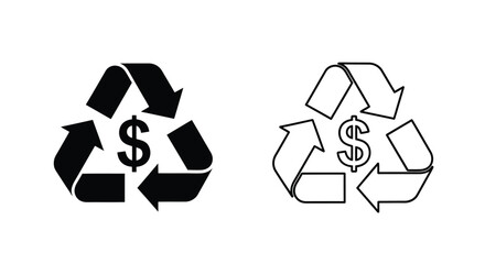 Fototapeta premium Recycling money symbols creative design Vector