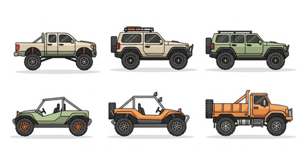 Collection of Various Off Road Vehicles. © Roni