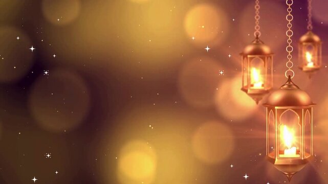 Glowing Ramadan Lanterns Motion Graphics Background